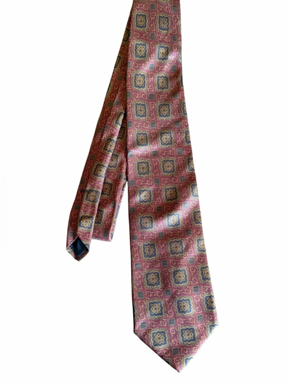 Vintage Brooks Brothers Silk Tie 1980’s Geometric Medallion Pattern EC - Picture 1 of 3